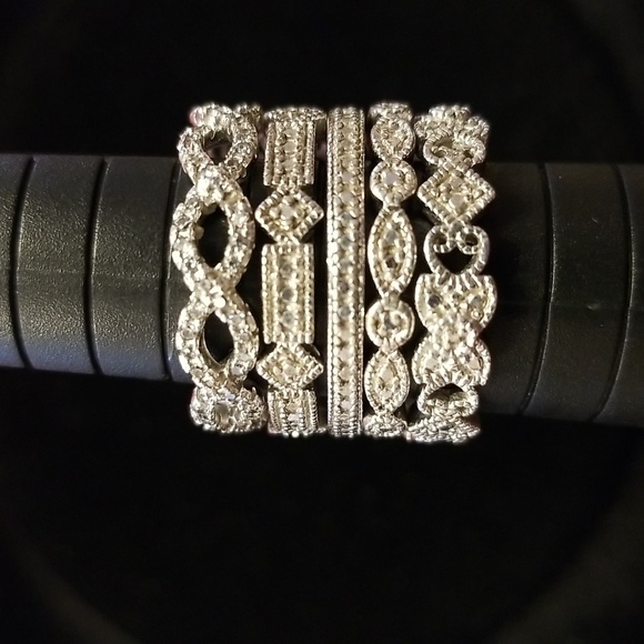 5 Sterling silver 925 infinity bands rings - Picture 2 of 6